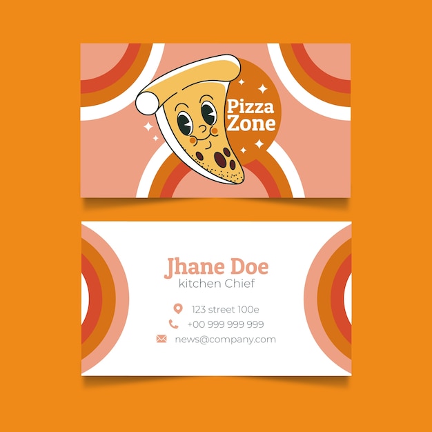 Hand drawn retro branding business card design