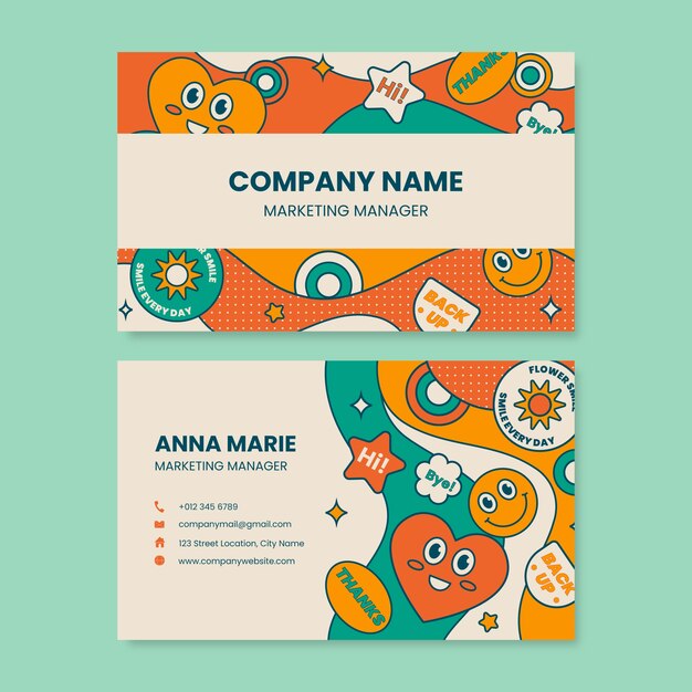 Hand drawn retro business card