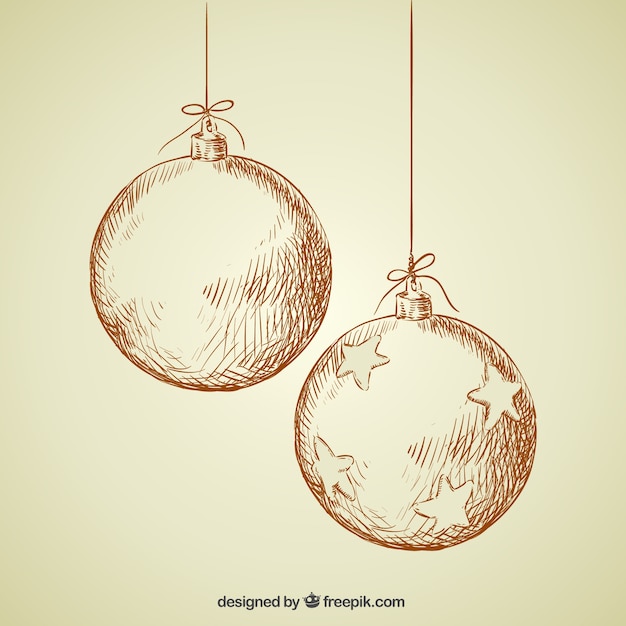 Free vector hand drawn retro christmas baubles