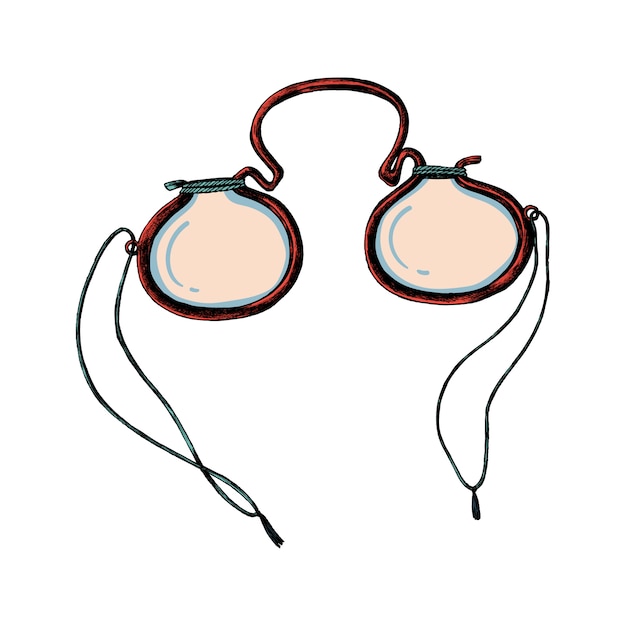 Hand drawn retro eyeglasses