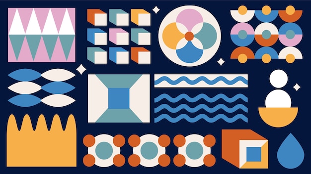 Free Vector hand drawn retro geometric shape illustration