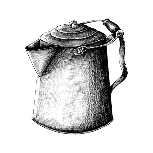 Free Vector hand drawn retro kettle