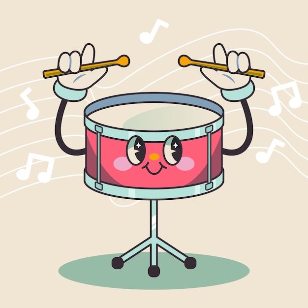 Free Vector hand drawn retro music characters cartoon illustration