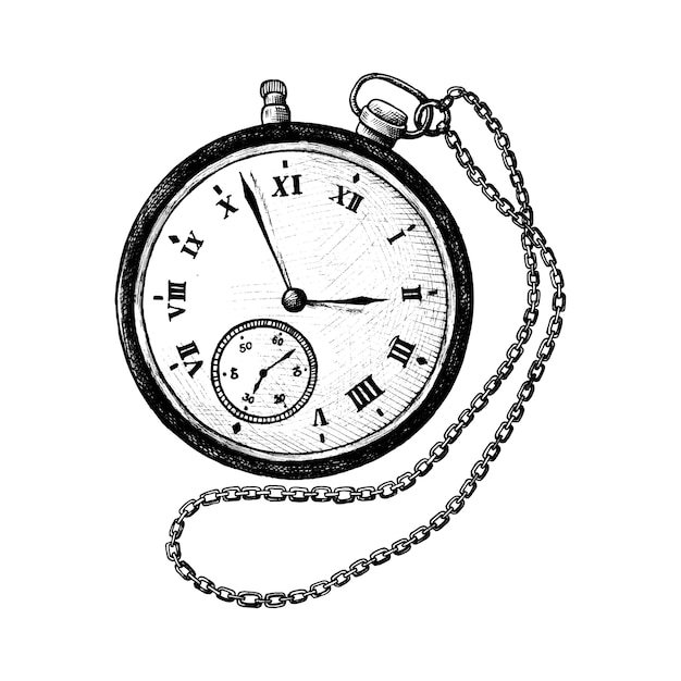 Free vector hand drawn retro pocket watch