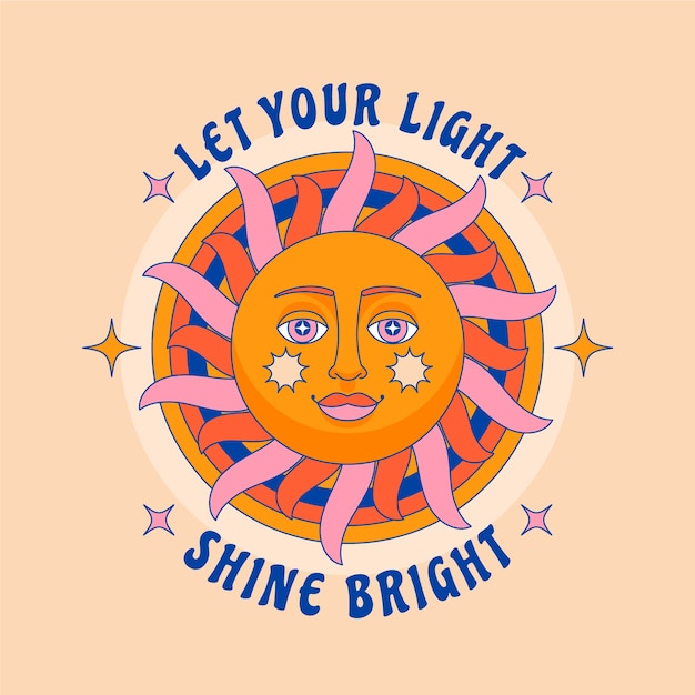 Free Vector hand drawn retro sun illustration