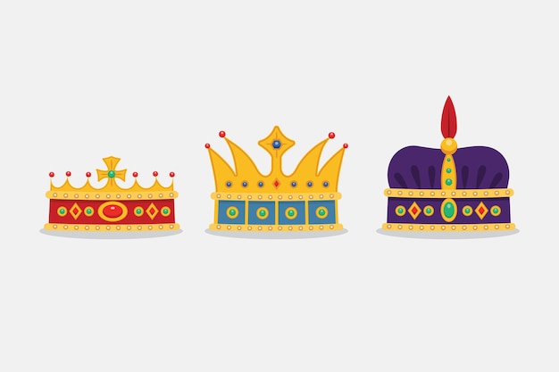 Hand drawn reyes magos crowns collection