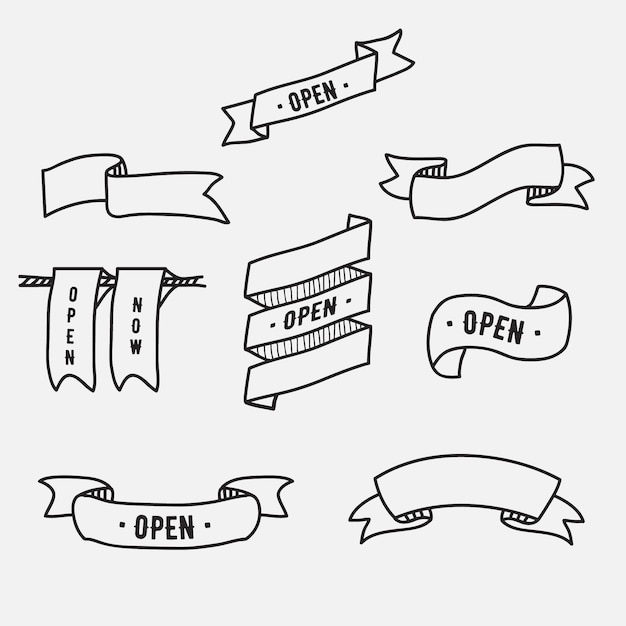 Free vector hand drawn ribbon collection