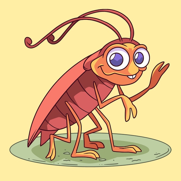 Free Vector hand drawn roach cartoon illustration