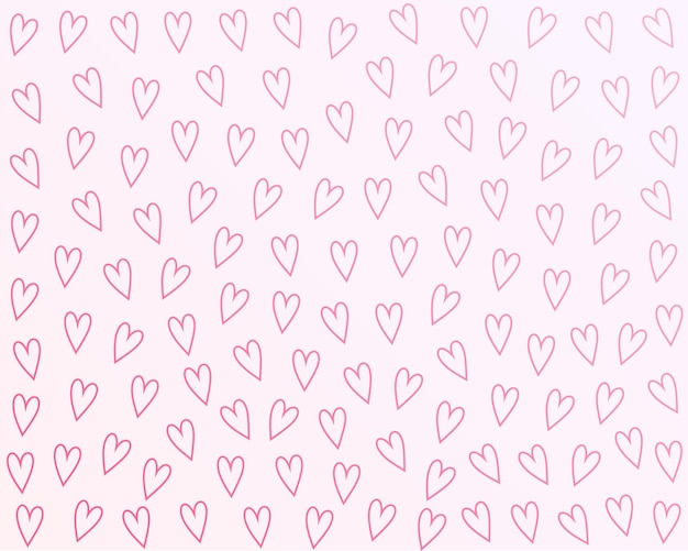 hand drawn romantic love heart pattern for valentines day