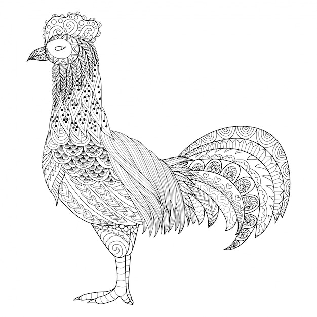 Free vector hand drawn rooster background