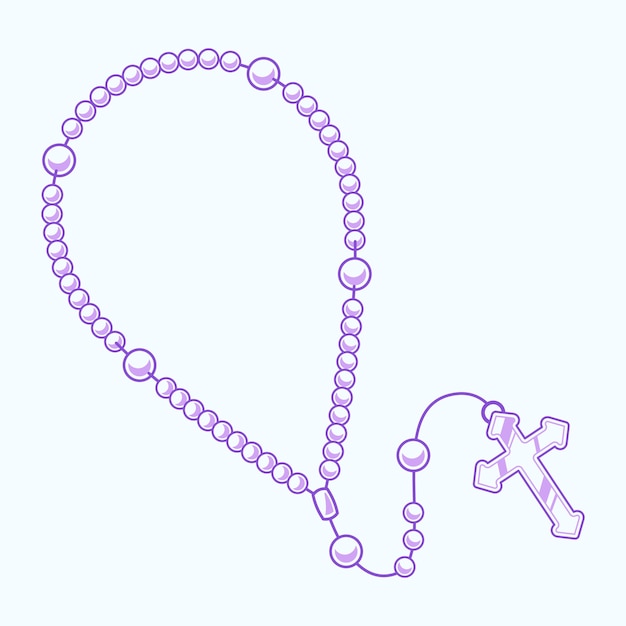 Hand drawn  rosary illustration