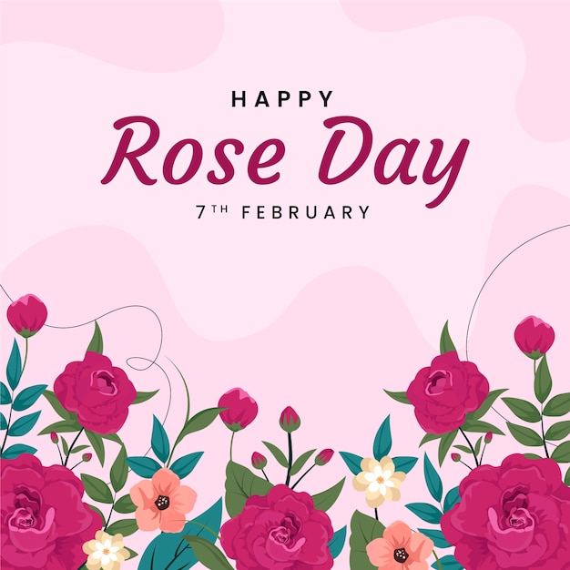 Hand drawn rose day illustration