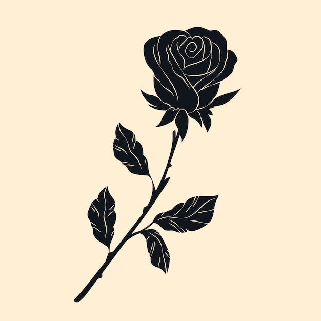 Free Vector hand drawn rose silhouette