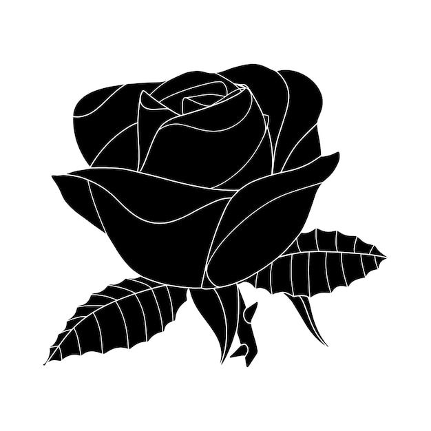 Free vector hand drawn rose silhouette