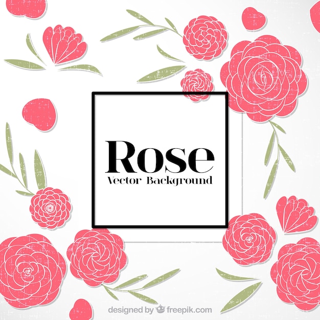 Hand drawn roses background