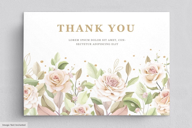 hand drawn roses invitation card template