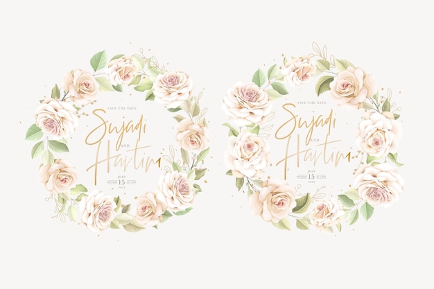 hand drawn roses wreath and frame background design