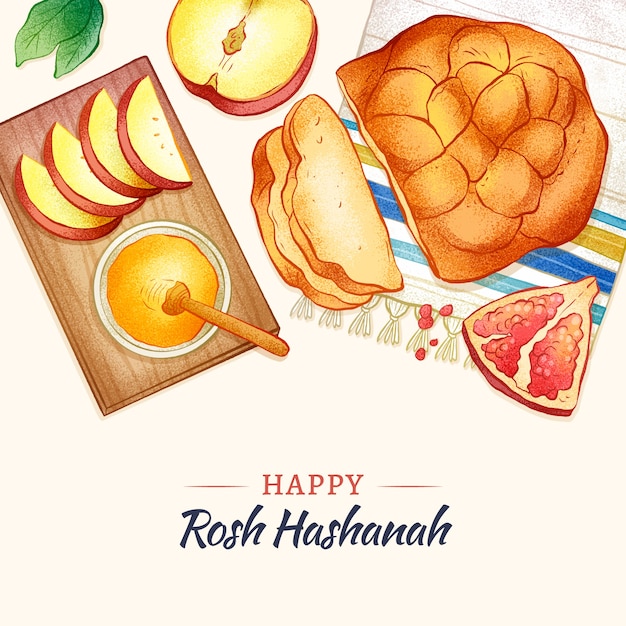 Free Vector hand drawn rosh hashanah illustration