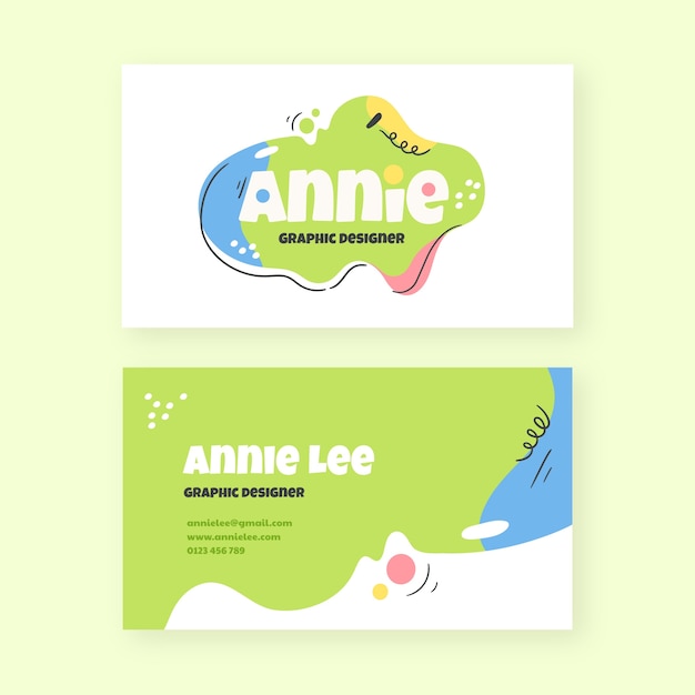 Free Vector hand drawn rounded shapes business card