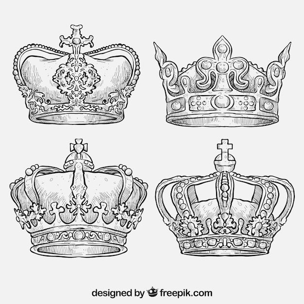 Hand drawn royal crowns