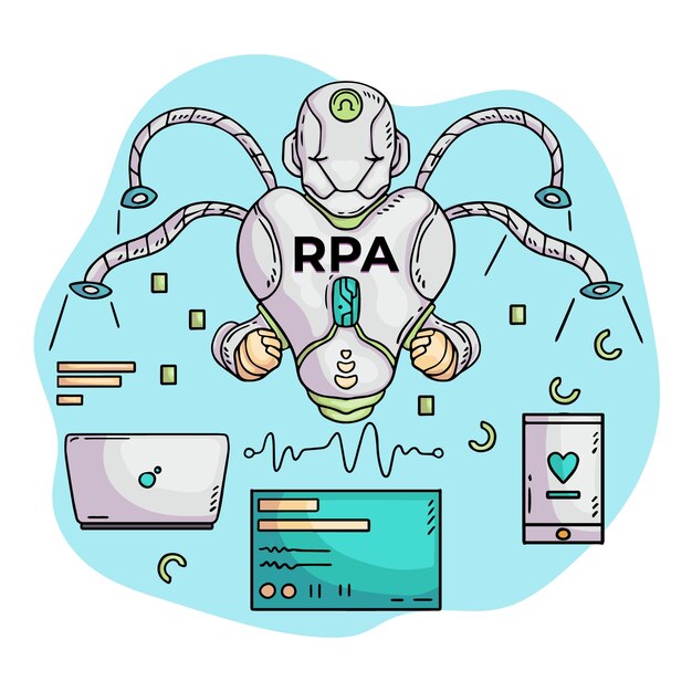 Hand drawn rpa illustration