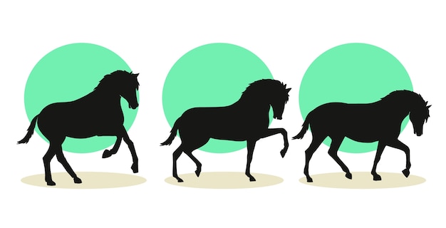 Free Vector hand drawn running horse silhouette illustration