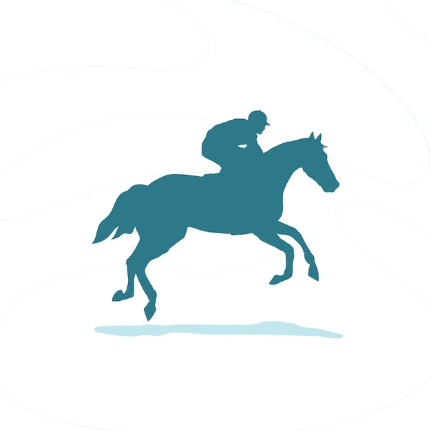 Free vector hand drawn running horse silhouette illustration