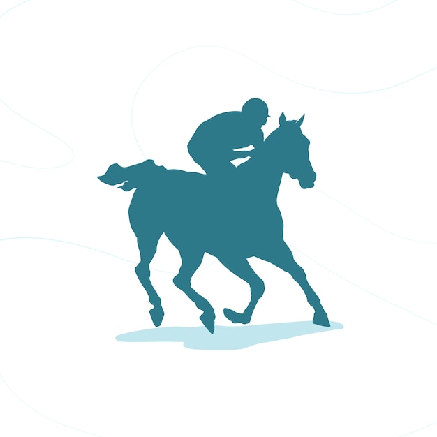 Free vector hand drawn running horse silhouette illustration