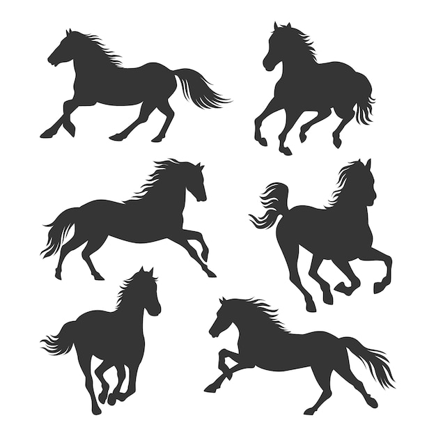 Hand drawn running horse silhouette