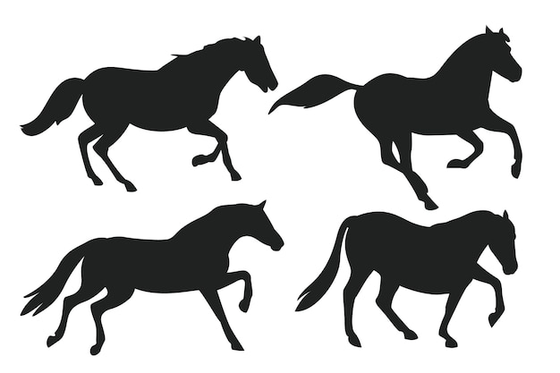 Hand drawn running horse silhouette