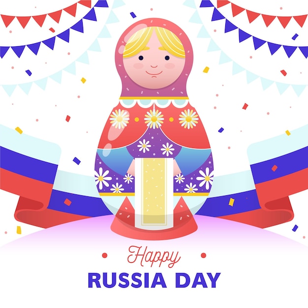 Free Vector hand drawn russia day illustration