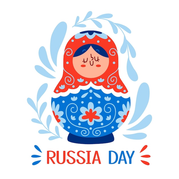 Free Vector hand drawn russia day illustration