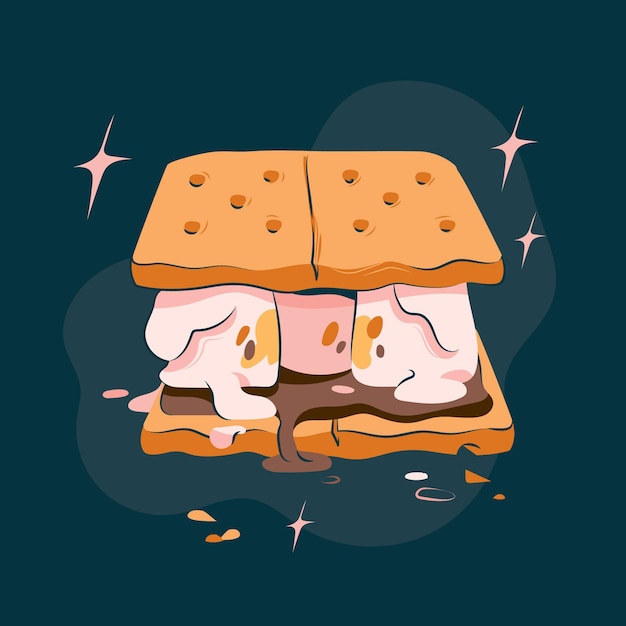 Free Vector hand drawn s'mores dessert illustrated