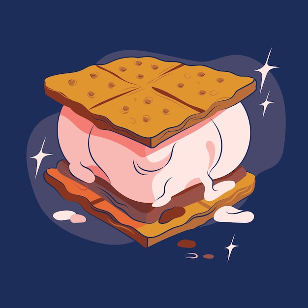 Free vector hand drawn s'mores dessert illustrated