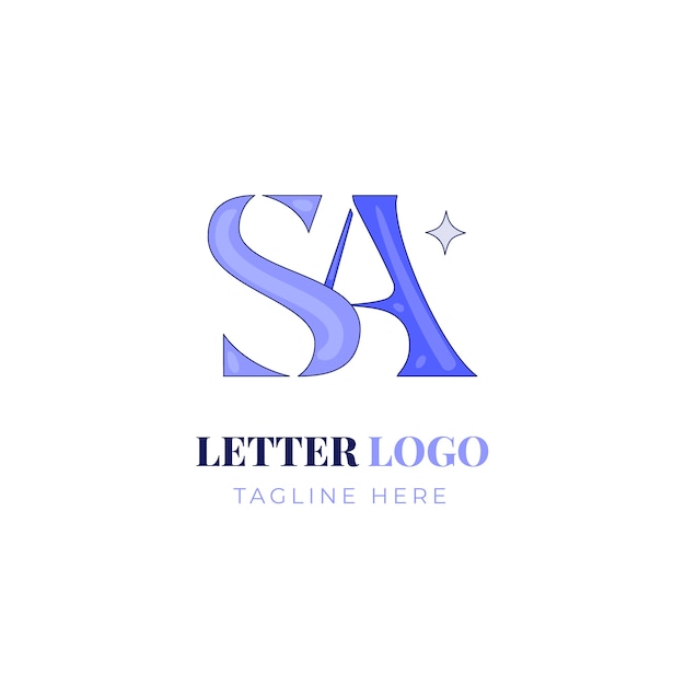 Free Vector hand drawn sa logo template