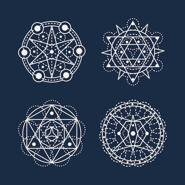 Free vector hand drawn sacred geometry element collection