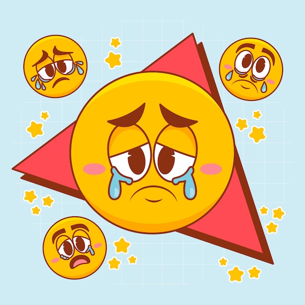 Free Vector hand drawn sad emoji illustration