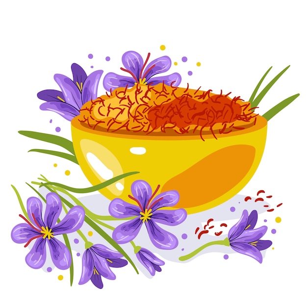 Free Vector hand drawn saffron illustration