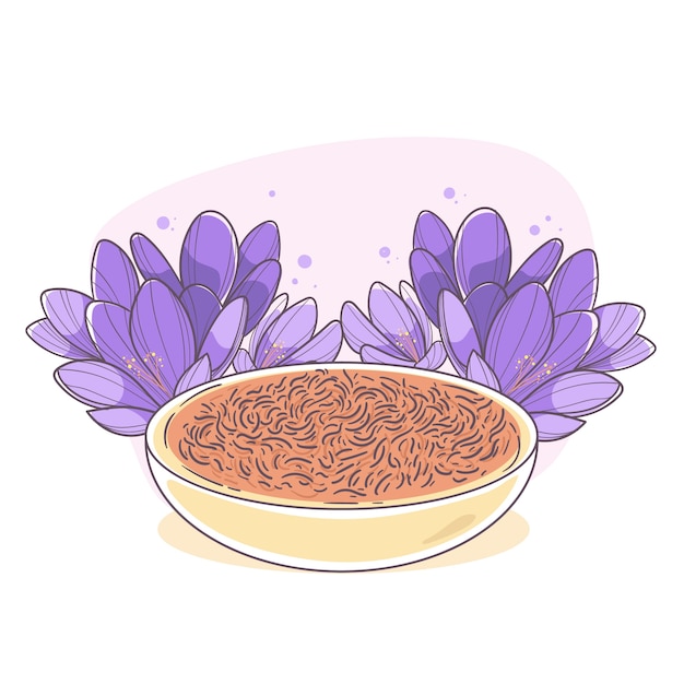 Free Vector hand drawn saffron illustration