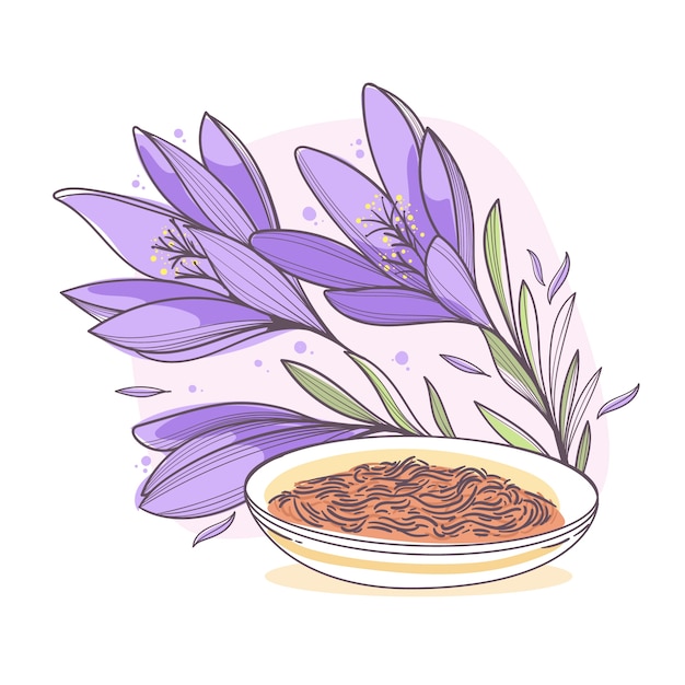 Free Vector hand drawn saffron illustration