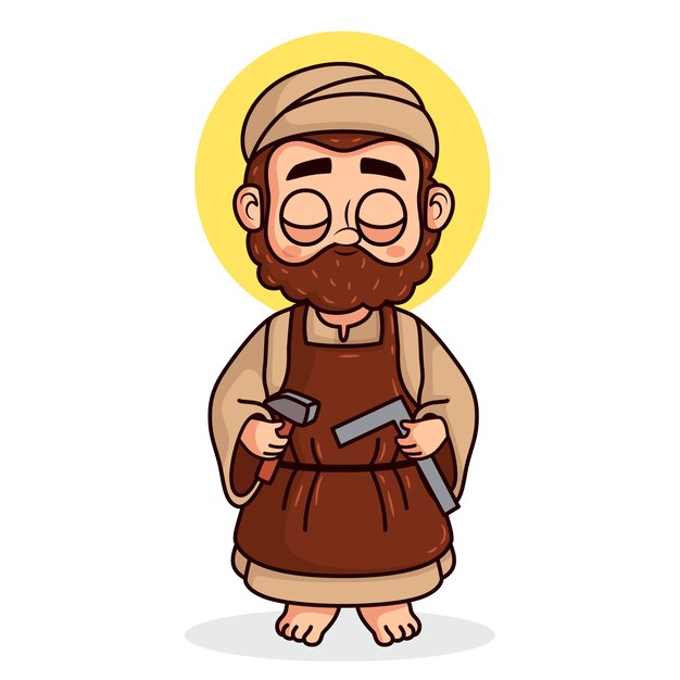 Hand drawn saint joseph illustration