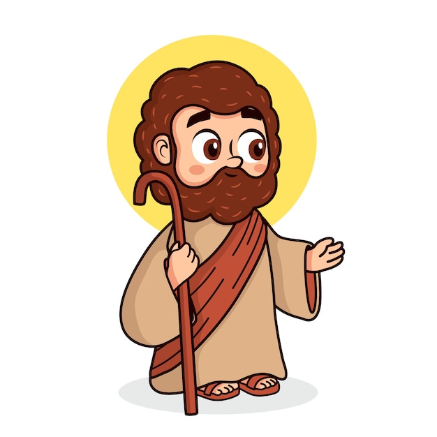 Free Vector hand drawn saint joseph illustration