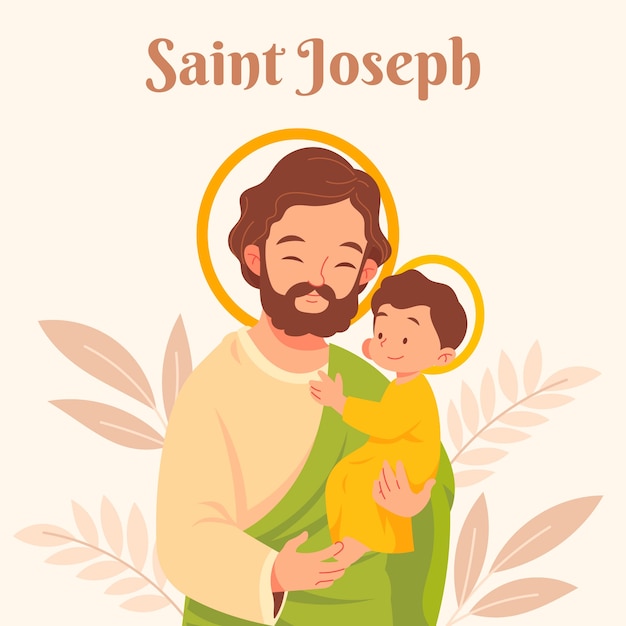 Hand drawn saint joseph illustration