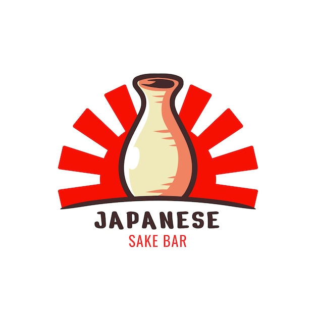 Hand drawn sake logo design