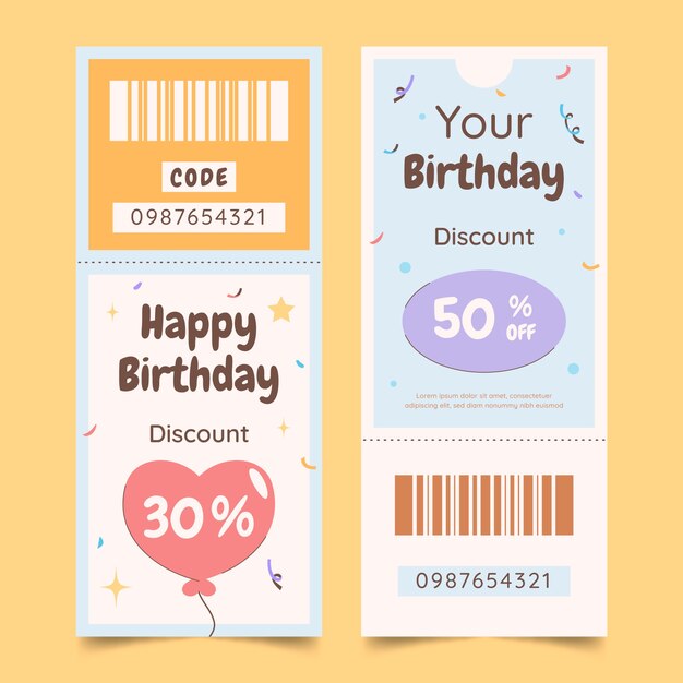 Hand drawn sale coupon design template