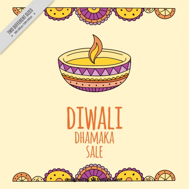 Free Vector  hand drawn sales diwali decorative background