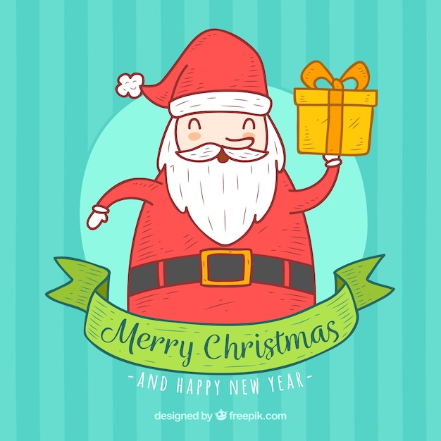 Hand drawn santa claus with fun style