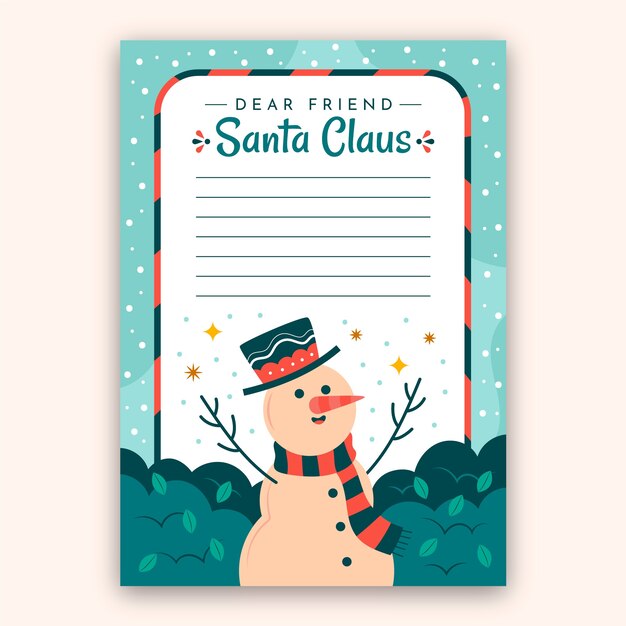 Hand drawn santa letter template