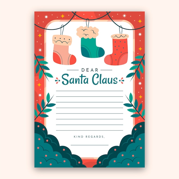 Hand drawn santa letter template