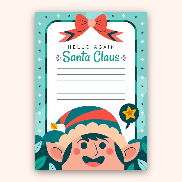 Hand drawn santa letter template